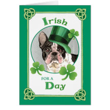 St. Patrick's Day French Bulldog Greeting Cards