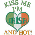 St. Patrick's Day Green Hot Irish T-Shirt embroidered shirts