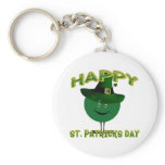 St. Patricks Day Green Smiley Key Chain