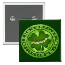 St. Patrick's Day Grungy Pub Button