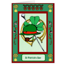 St Patrick's day, Hat and shamrock Card