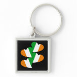 St patricks day hearts keychain