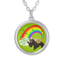 St. Patrick's Day Honey Badger Personalized Necklace