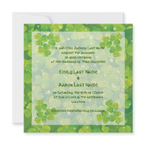 St. Patrick's Day Irish clover wedding invitation