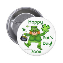 St. Patrick's Day Irish Leprechaun Button