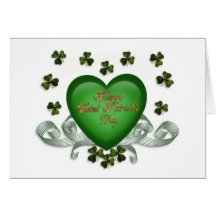 St Patrick's day Irish saying card green heart
