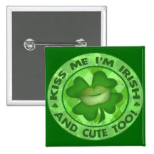 St. Patrick's Day Kiss Me I'm Irish Button