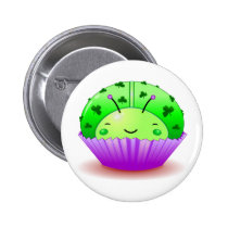 St. Patrick's Day Ladybug Cupcake Button buttons