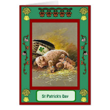 St Patrick's day, Litter of pigs Card