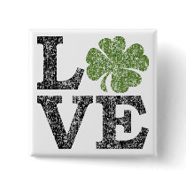 St Patricks Day LOVE with Irish Shamrock Pins