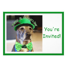 St Patrick's Day Lucky Dog Custom Invites