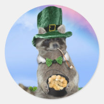 St Patrick's Day - Lucky Raccoon Sticker