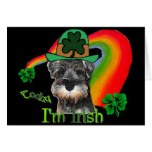 St. Patricks Day Mini Schnauzer Greeting Card