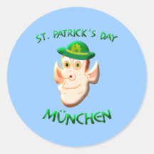St. Patricks Day München Runder Sticker