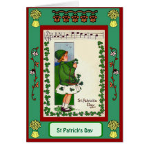 St Patrick's day, Music and shamrocks Card