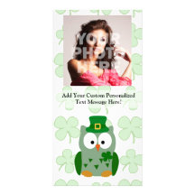 St. Patrick's Day Owl Photo Card Template