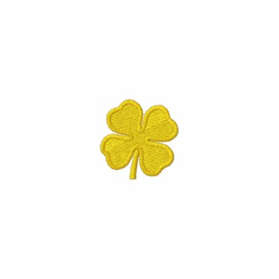 St. Patricks Day Parade Gold Clover long Sleeve Embroidered Polo Shirt