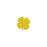 St. Patricks Day Parade Gold Clover long Sleeve Embroidered Polo Shirt