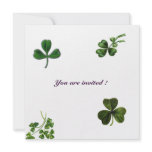 ST PATRICK'S DAY PARTY shamrock white green Personalized Invitation