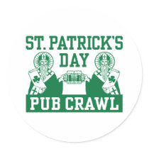 St. Patrick's Day Pub Crawl Stickers