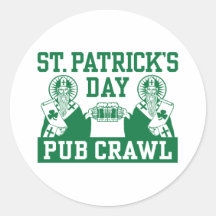 St. Patrick's Day Pub Crawl Stickers