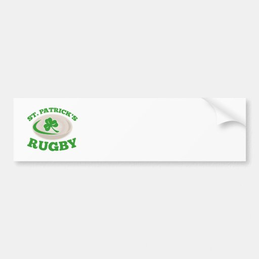 st. patrick's day rugby ball shamrock clover leaf bumper sticker