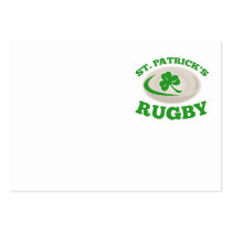 st. patrick's day rugby ball shamrock clover leaf business cards