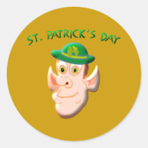 St. Patricks Day Runde Aufkleber