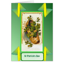 St Patrick's day, Sabot full of shamrock Greeting Cards