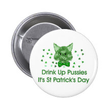 St Patrick's Day Scrapper Cat Buttons