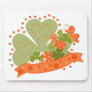 St. Patrick's Day Shamrock and Flowers Mousepads