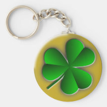 St Patricks Day Shamrock Classic Round Keychain