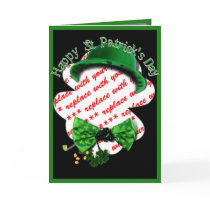 St Patrick's Day Shamrock Frame w/Adjustable Tie Greeting Card