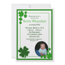 St. Patrick's Day Shamrock *PHOTO* Birthday 5x7 Personalized Invitations