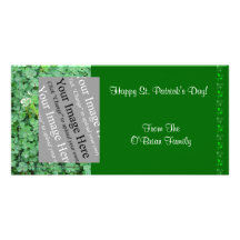 St. Patrick's Day Shamrock Photo Card Template