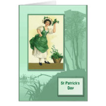 St Patrick's day, Shamrock seller Card