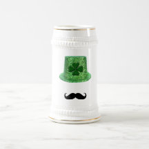 St. Patrick's Day Shamrock Sparkle Hat & Moustache Coffee Mug