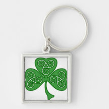 St Patrick's day shamrock with threefold decor Keychains