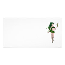 St. Patrick's Day Sprite 3 - Green Fairy Personalized Photo Card