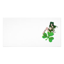 St. Patrick's Day Sprite 7 - Green Fairy Photo Card