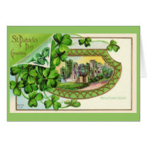 St. Patrick's Day Vintage Ireland Castle Greeting Card
