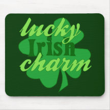 St. Patrick's Heart Lucky Charm Mouse Pads
