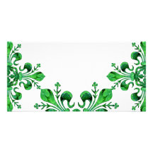 St. Patrick's Lucky Fleur de lis Photo Card