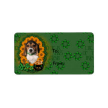 St Patricks - Pot of Gold - Beagle - Puppy Personalized Address Labels
