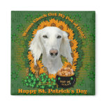 St Patricks - Pot of Gold - Saluki Refrigerator Magnet