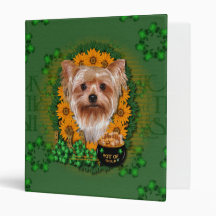 St Patricks - Pot of Gold - Yorkshire Terrier Vinyl Binder