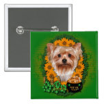 St Patricks - Pot of Gold - Yorkshire Terrier Pinback Button
