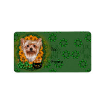 St Patricks - Pot of Gold - Yorkshire Terrier Address Label