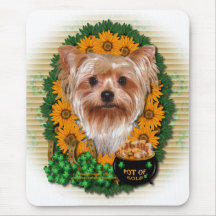 St Patricks - Pot of Gold - Yorkshire Terrier Mousepad