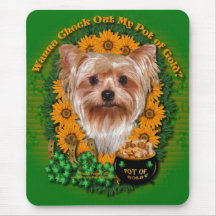 St Patricks - Pot of Gold - Yorkshire Terrier Mouse Pad